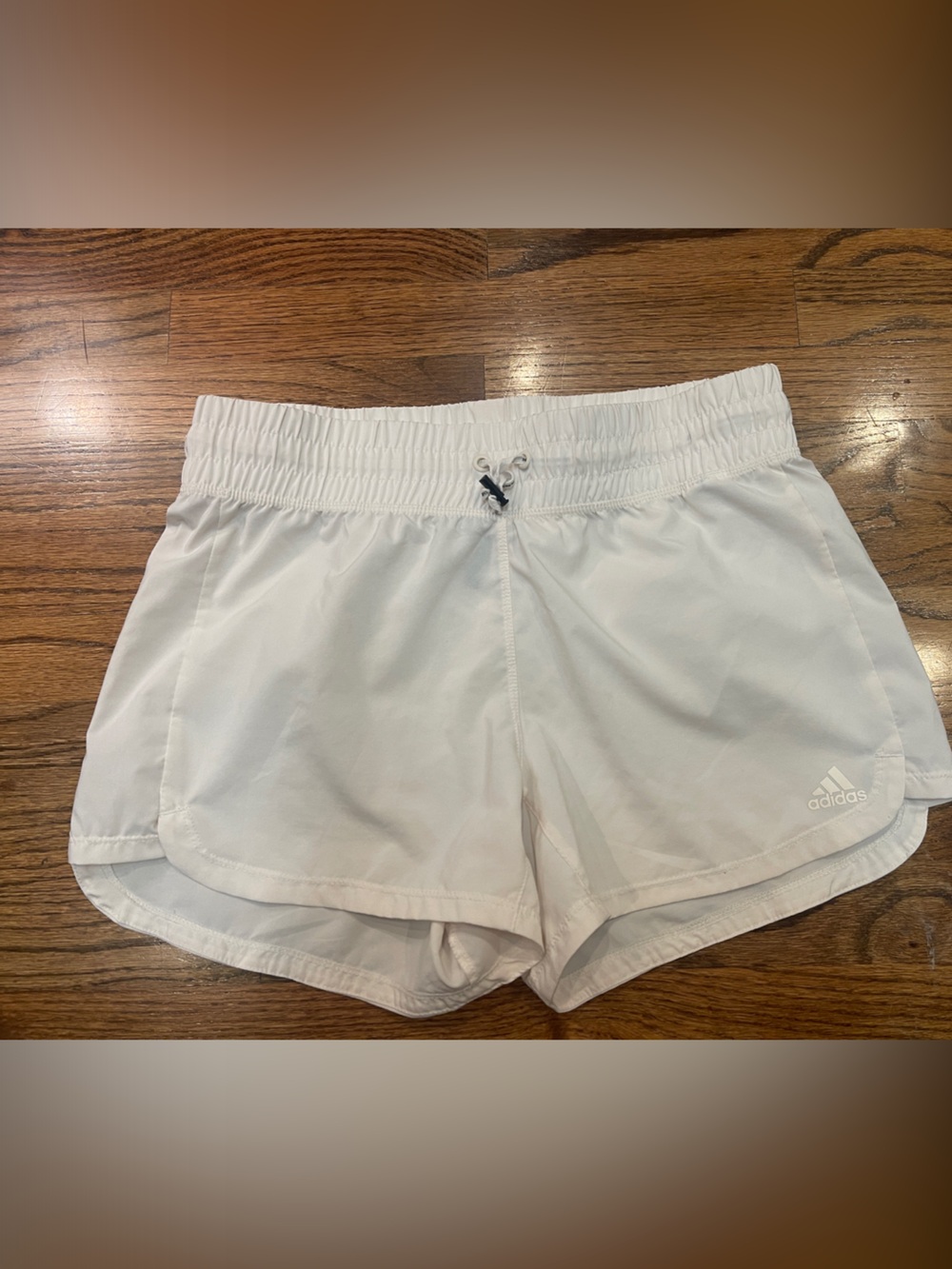 Ladies Adidas off White Athletic Running Shorts with Elastic Waist Sz M